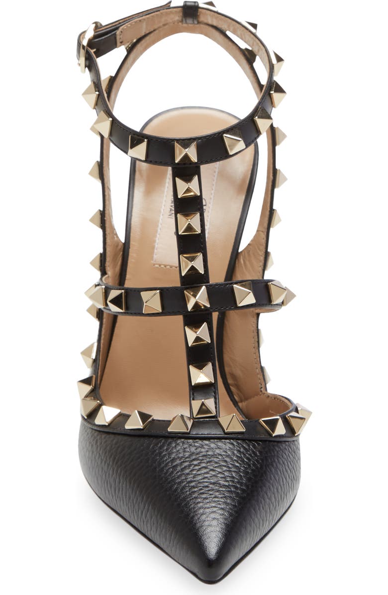 Valentino Garavani Rockstud Ankle Strap Pump, Alternate, color, 0No Nero