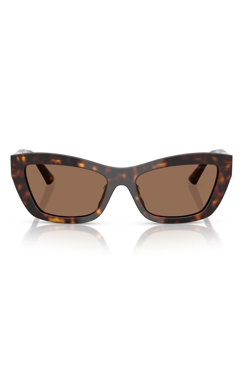 Jimmy Choo 54mm Cat Eye Sunglasses, Main, color, Havana