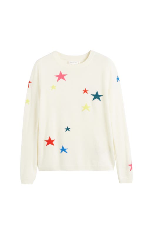 Chinti & Parker Wool Cashmere Star Sweater In White