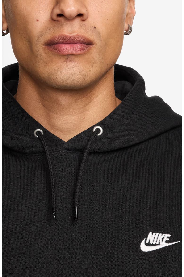 Club Fleece Pullover Hoodie, Alternate, color, BLACK/ WHITE