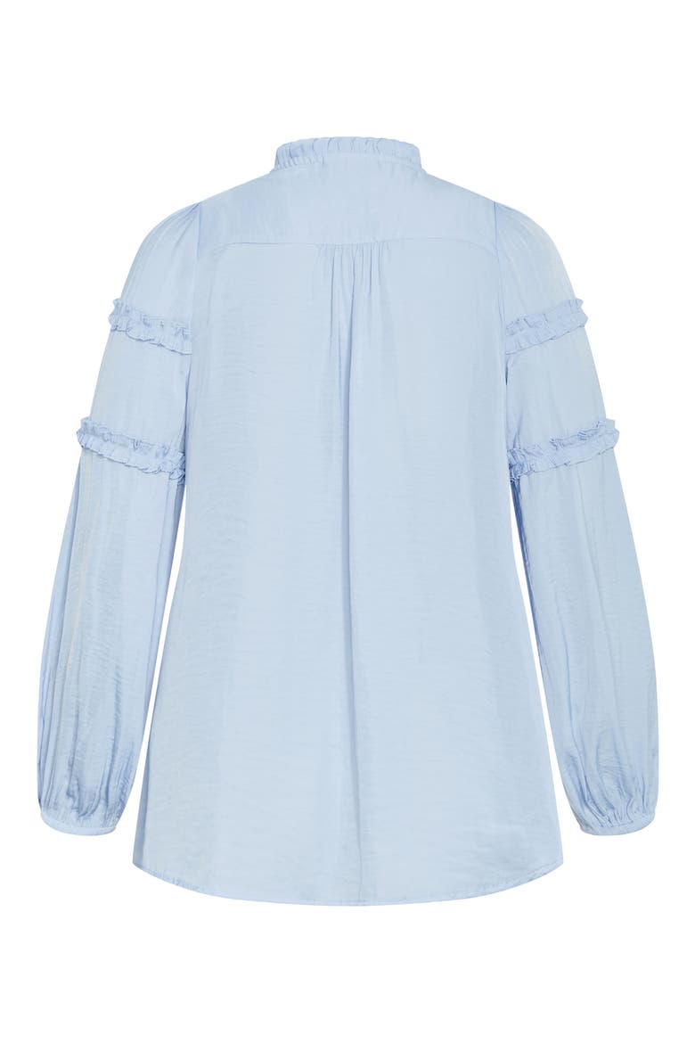 Ruffle Puff Sleeve<br />Peasant Blouse, Alternate, color, SKY