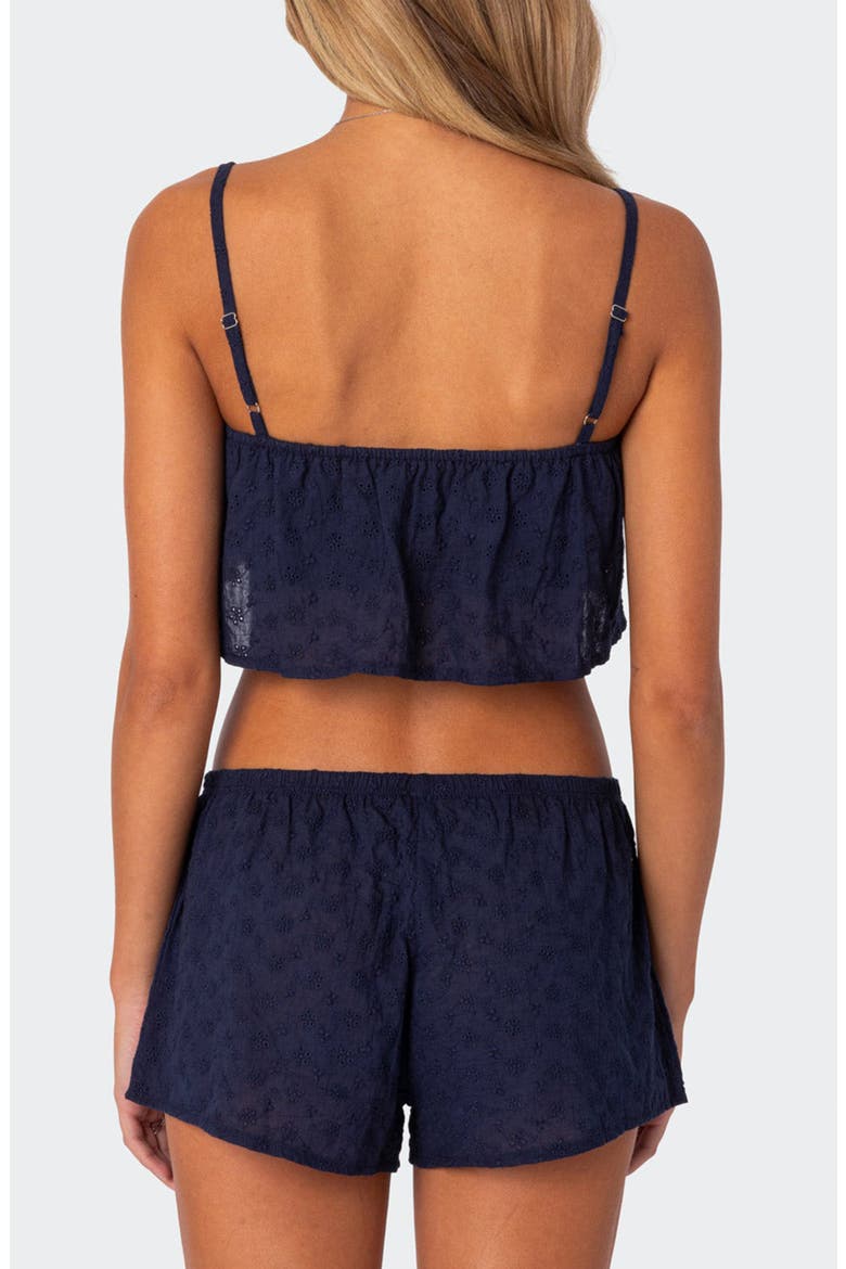 Edan Cotton Eyelet Crop Top, Alternate, color, NAVY