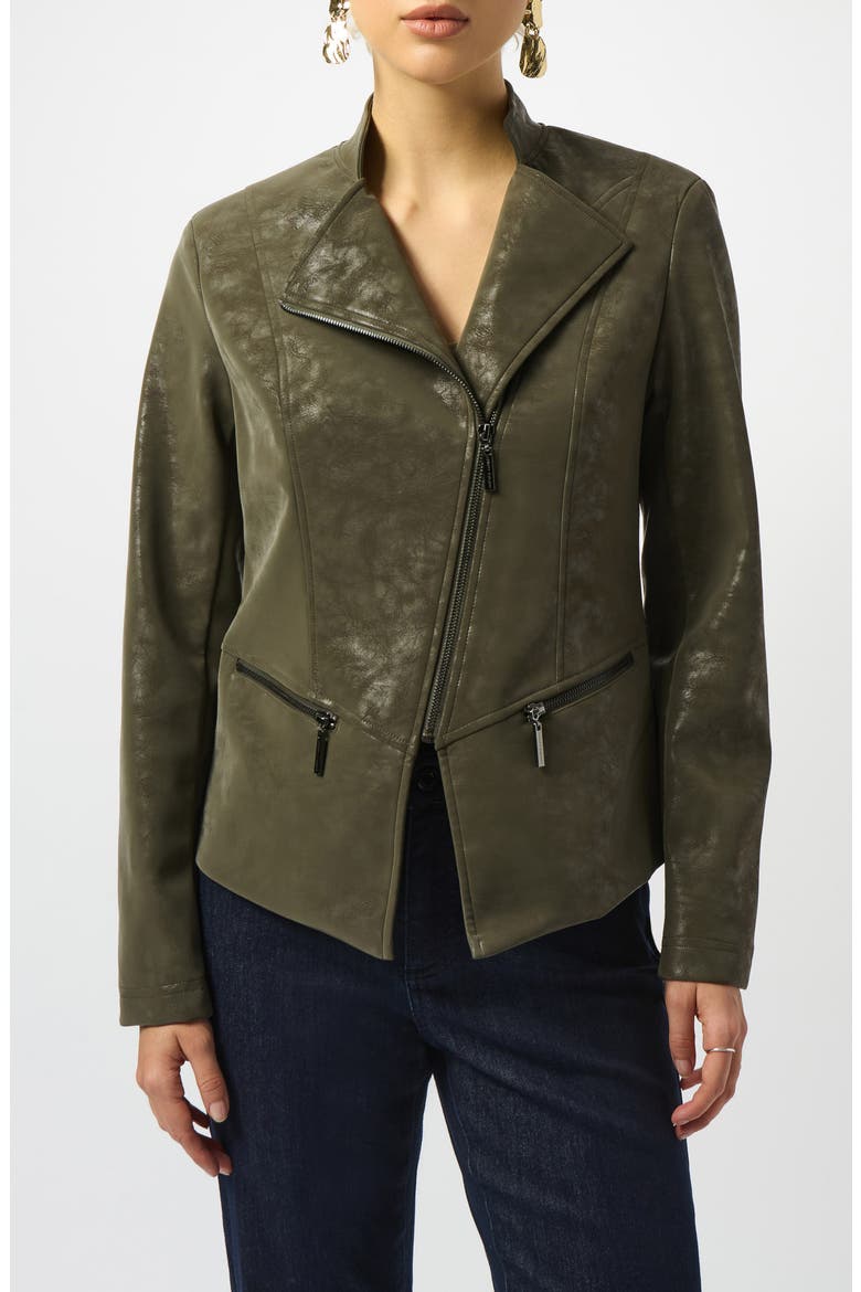 Faux Leather Moto Jacket, Main, color, AVOCADO