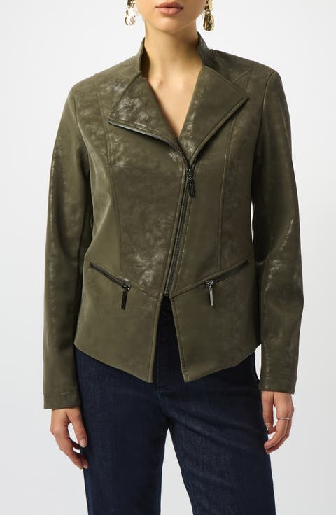 Faux Leather Moto Jacket