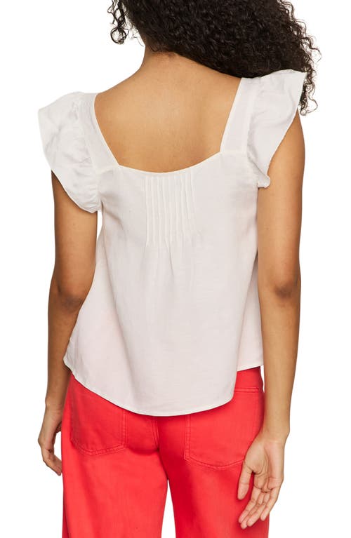 Sanctuary The Time Off Pintuck Pleat Linen Blend Top In White