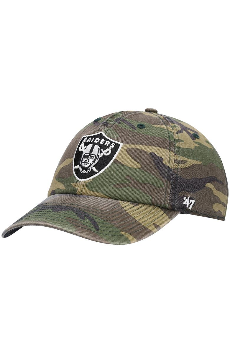 '47 Men's '47 Camo Las Vegas Raiders Woodland Clean Up Adjustable Hat, Main, color,