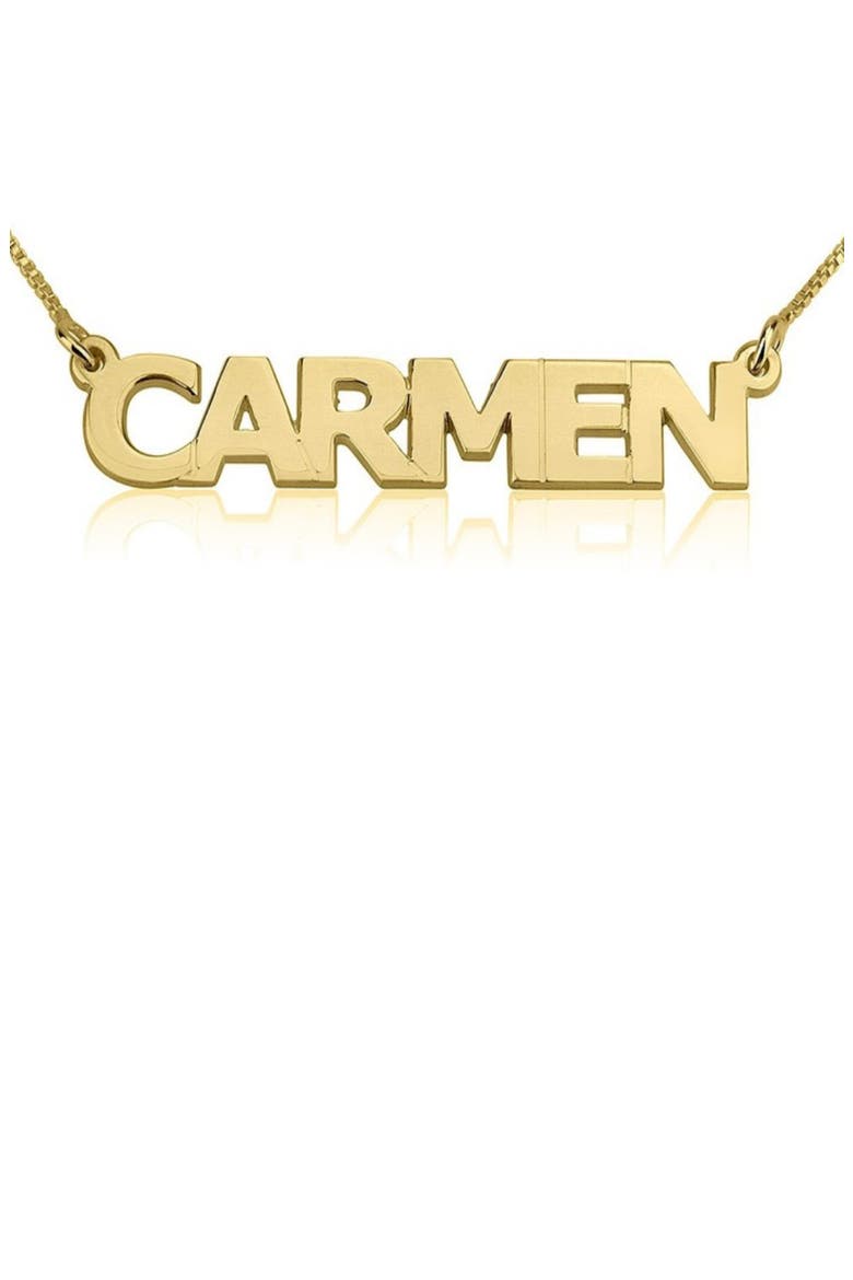 Personalized Nameplate Pendant Necklace, Main, color, GOLD PLATED