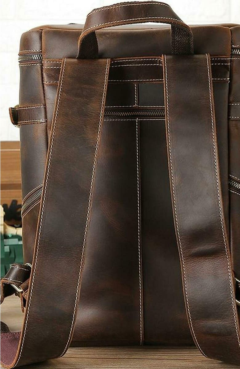 STEEL HORSE LEATHER The Raoul Backpack | Handmade Vintage Leather Backpack, Alternate, color, Dark Brown