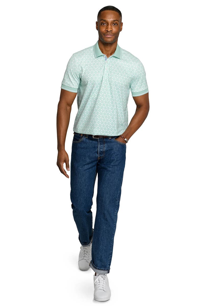 CONSTRUCT Slim Fit Tennis Ball Polo Short Sleeve Shirt, Alternate, color, Jade