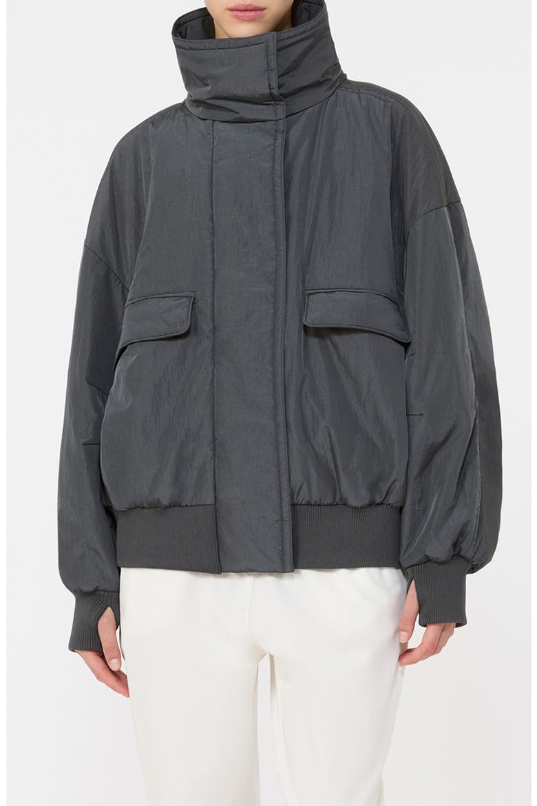 Amaca Hooded Nylon Jacket, Main, color, DARK GREY