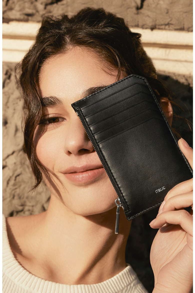 Albee Leather Card Holder, Alternate, color, Black