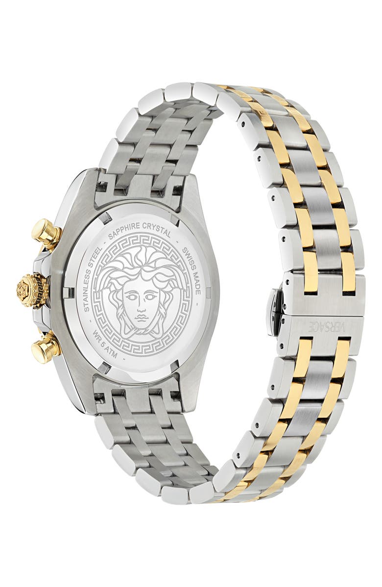 Versace Fornax Chronograph Bracelet Watch, 43mm, Alternate, color, Two Tone
