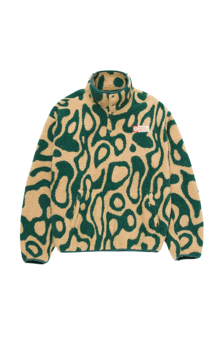 Parks Project Yellowstone Geysers Trail High Pile Fleece Pullover, Alternate, color, Green