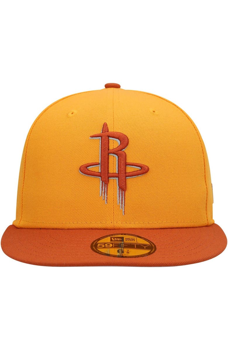 New Era Men's New Era Gold/Rust Houston Rockets 59FIFTY Fitted Hat, Alternate, color,