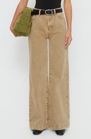Princess Polly Goldie High Waist Wide Leg Jeans