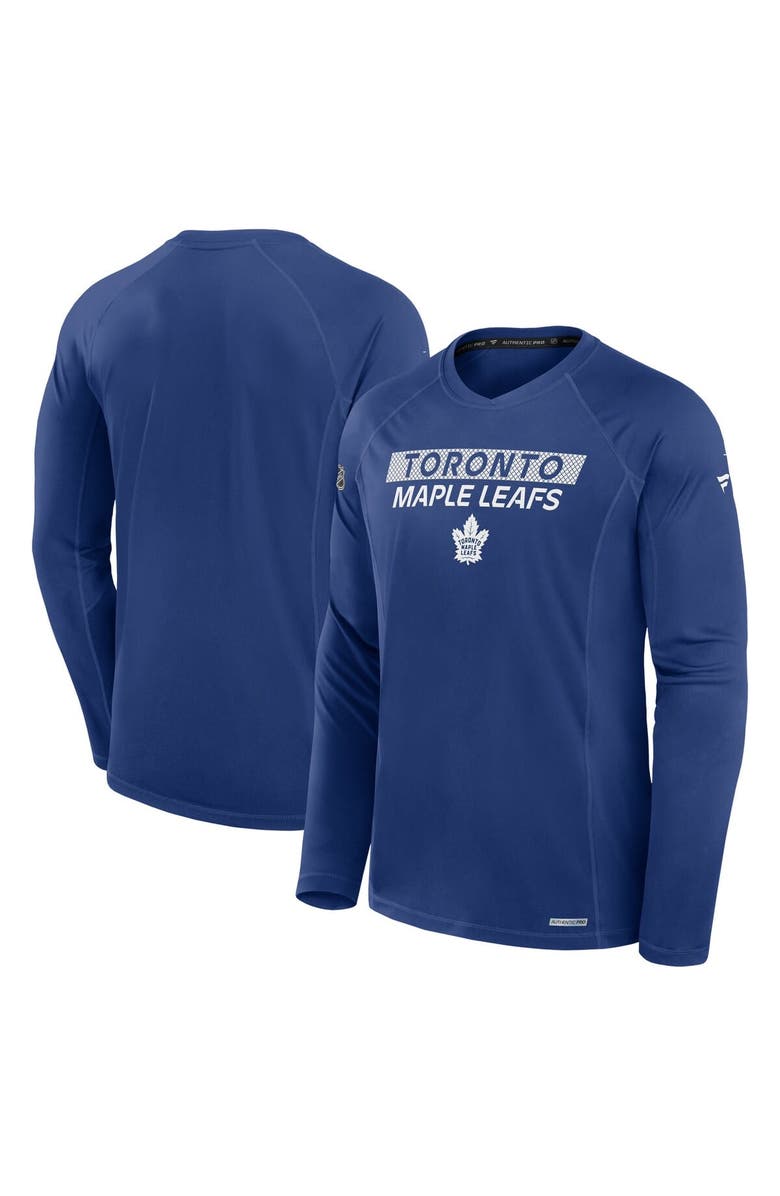 FANATICS Men's Fanatics Blue Toronto Maple Leafs Authentic Pro Rink Tech Long Sleeve T-Shirt, Alternate, color, 