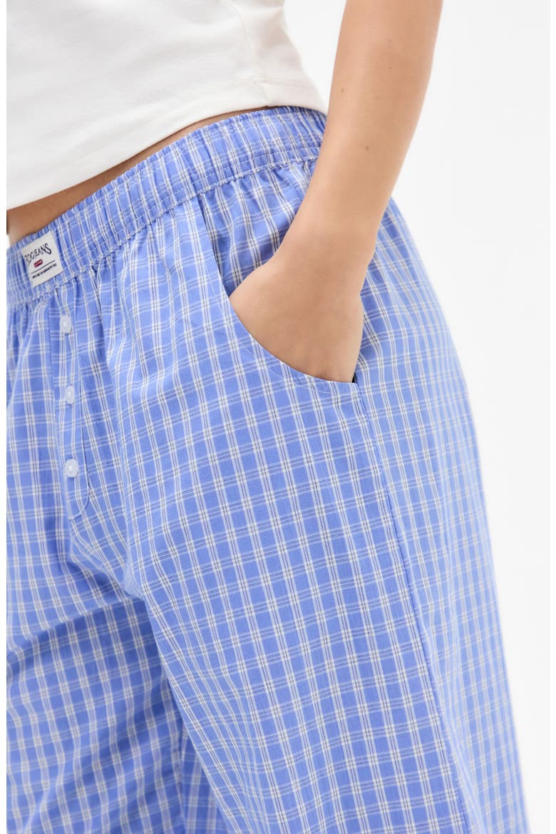 Check Straight Leg Pants, Alternate, color, BLUE CHECK