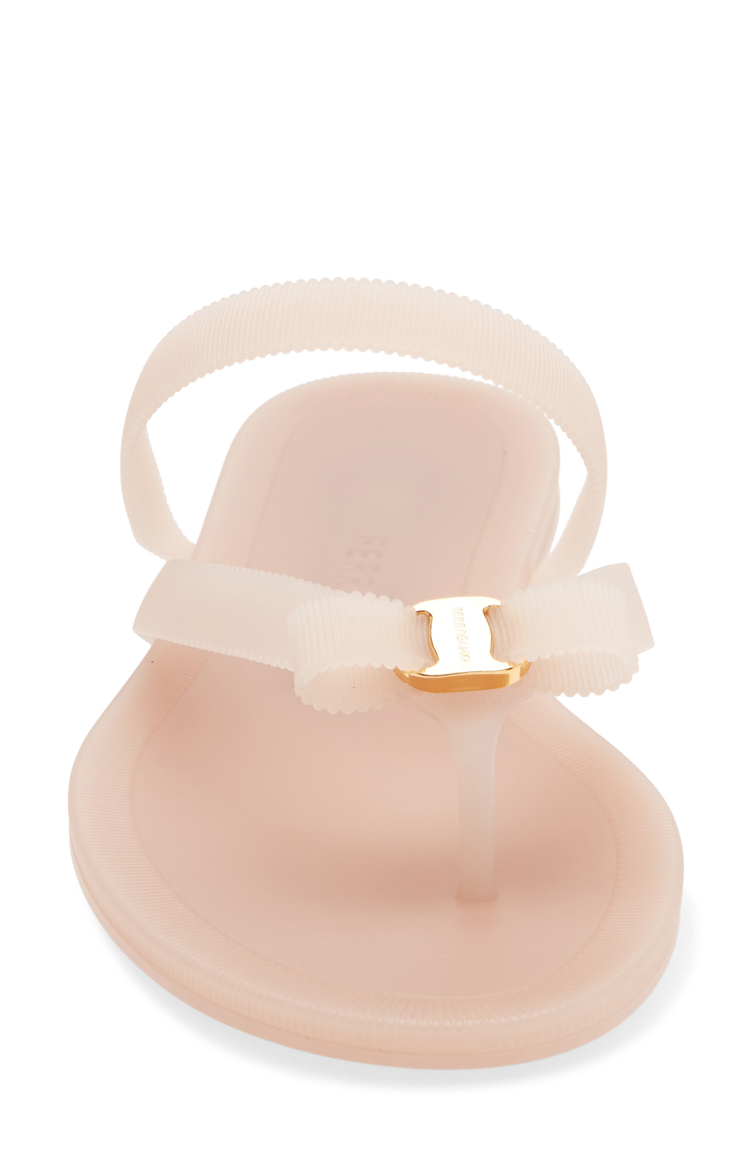 FERRAGAMO Vara Bow Jelly Sandal, Alternate, color, Dusty Pink Dusty Pink Giove