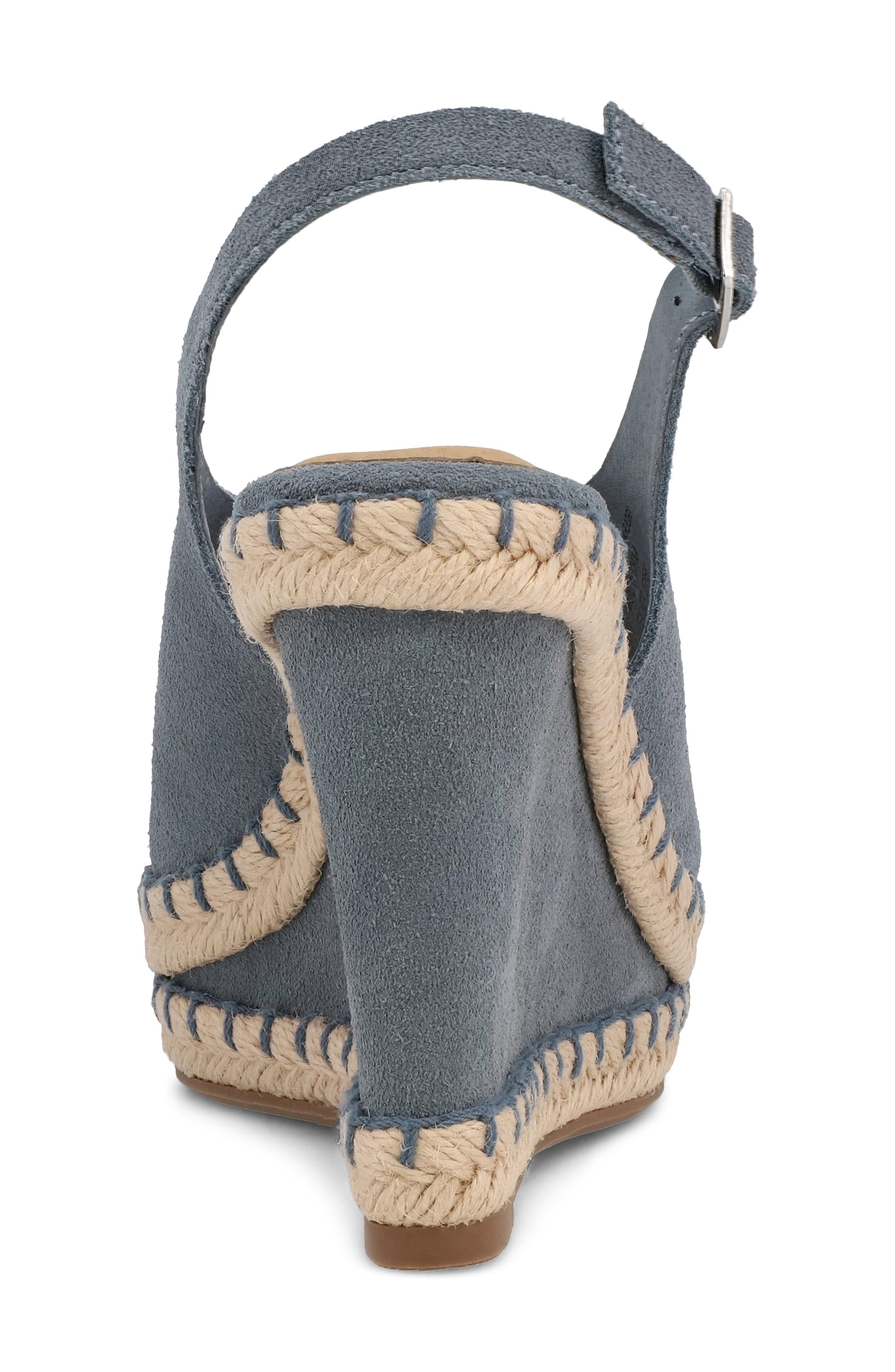 Marjori Slingback Espadrille Peep Toe Platform Wedge Sandal, Alternate, color, DENIM SUED