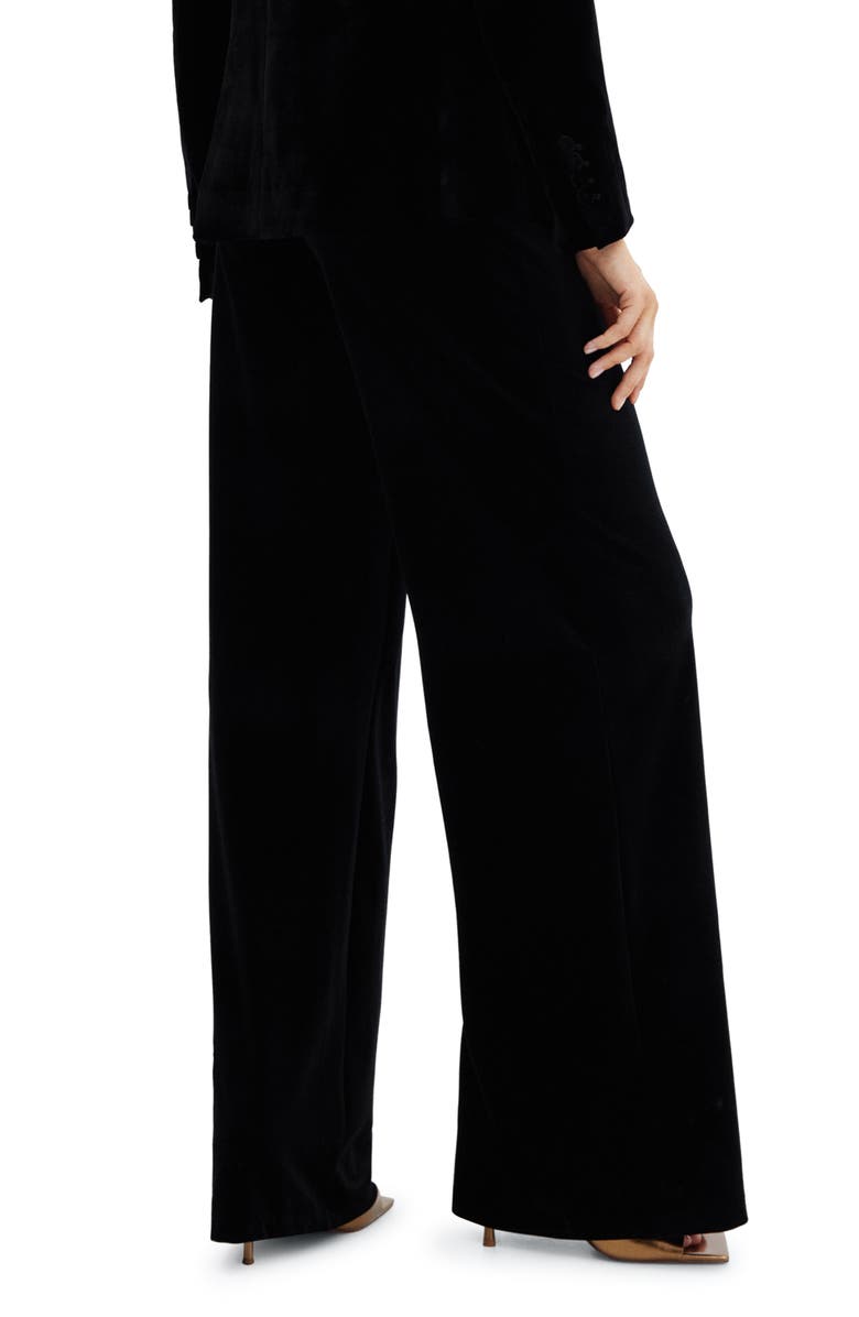 MANGO High Waist Flare Velvet Pants, Alternate, color, 
