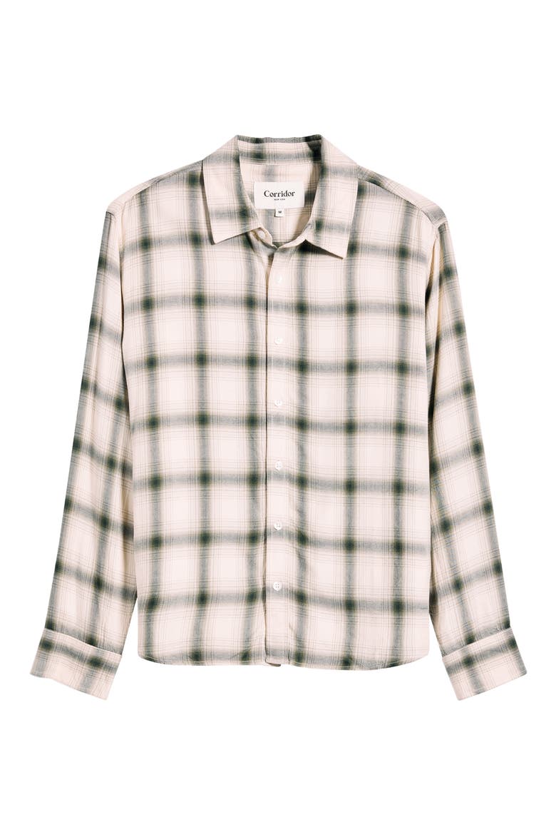 Shadow Check Button-Up Shirt, Alternate, color, GRN