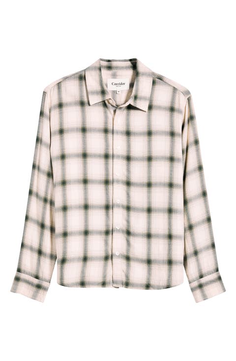 Shadow Check Button-Up Shirt