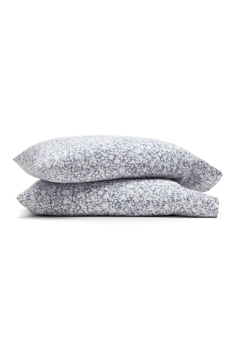 Signature Garden Print Hemmed Organic Cotton Set of Pillowcases, Main, color, BAY