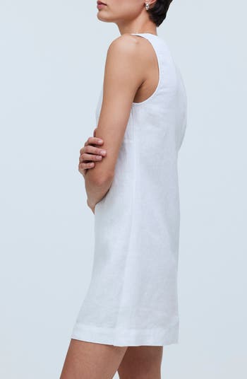 Cross Back A-Line Linen Minidress