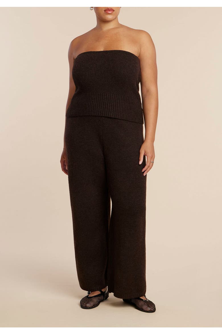 Sweater Ribbed Tube Top, Alternate, color, CHICORY COFFEE