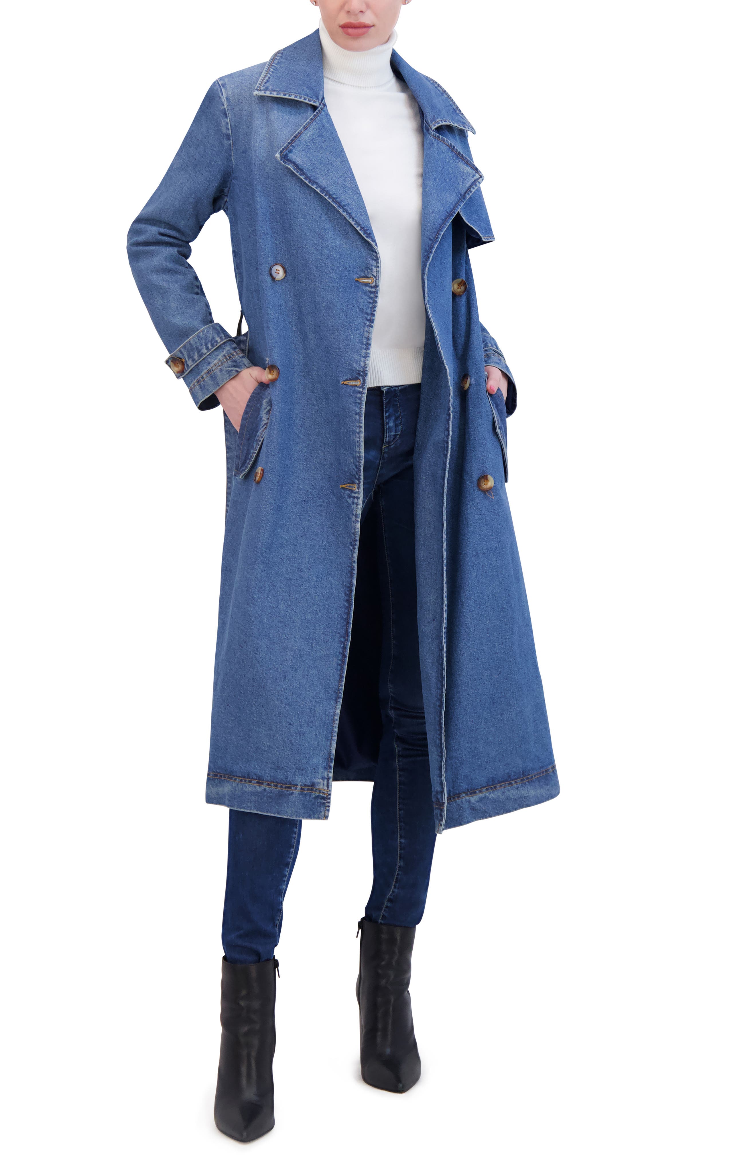Belted Denim Trench Coat (Women) | Nordstromrack