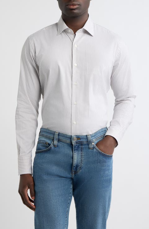 Langley Crown Striped Long Sleeve Button Down Shirt