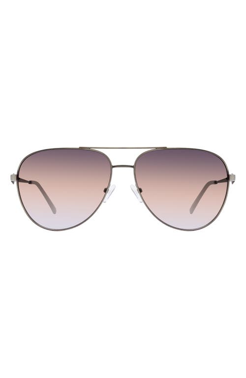 Kurt Geiger London 65mm Oversize Pilot Sunglasses In Silver/pink Gradient