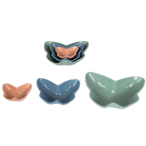 Reactive Glaze Butterfly Shaped Bowls,