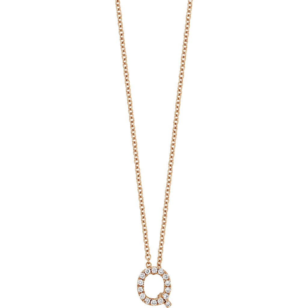 Bony Levy Diamond Pavé Initial Pendant Necklace In 18k Rose Gold - Q