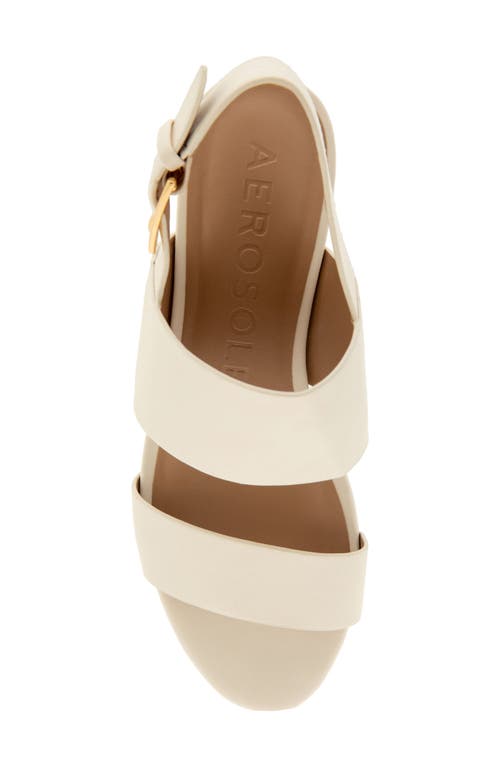 Shop Aerosoles Camilia Platform Sandal In Eggnog Faux Leather