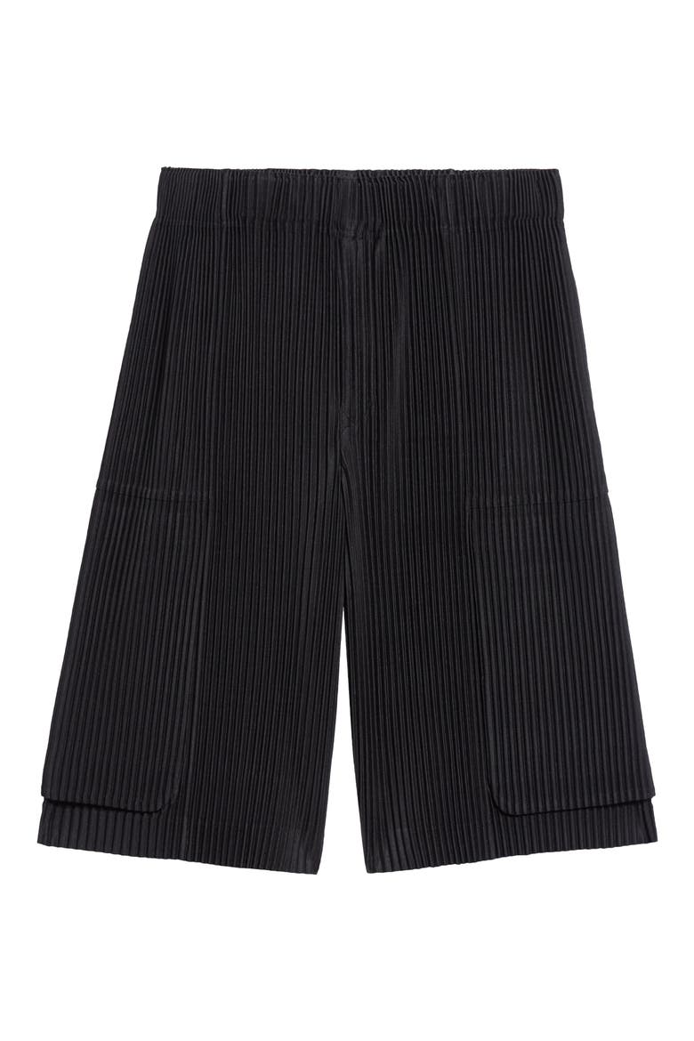 Monthly Colors September Pleated Cargo Shorts, Alternate, color, BLACK