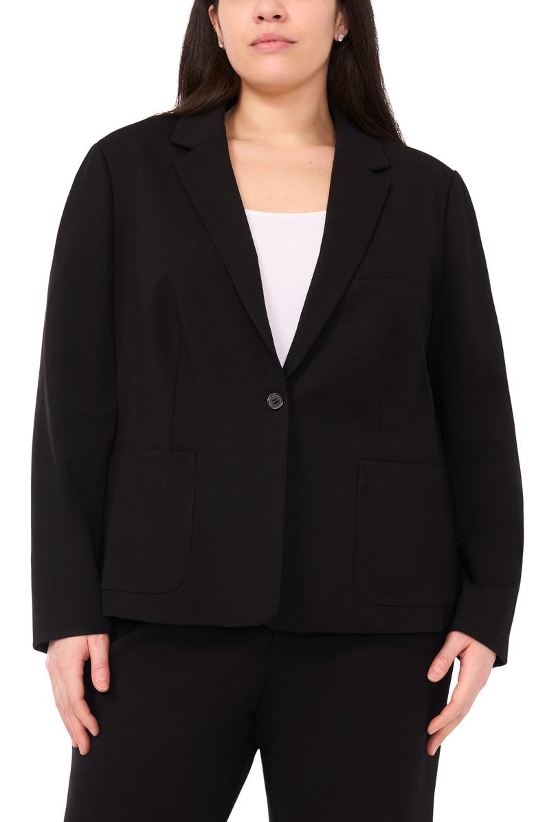 Halogen<sup>®</sup> One-Button Ponte Knit Jacket, Main, color, Rich Black