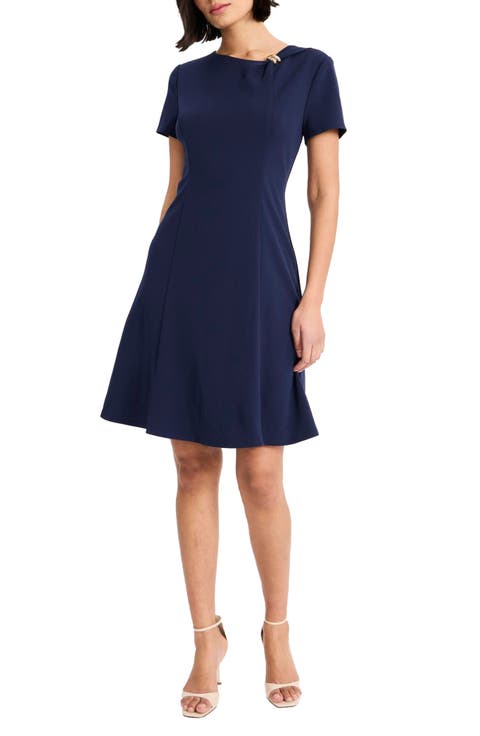 Short Sleeve Fit & Flare Dress