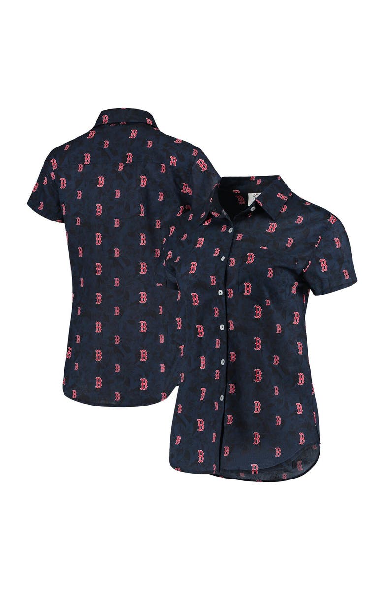 FOCO Women's FOCO Navy Boston Red Sox Floral Button Up Shirt, Main, color, Navy