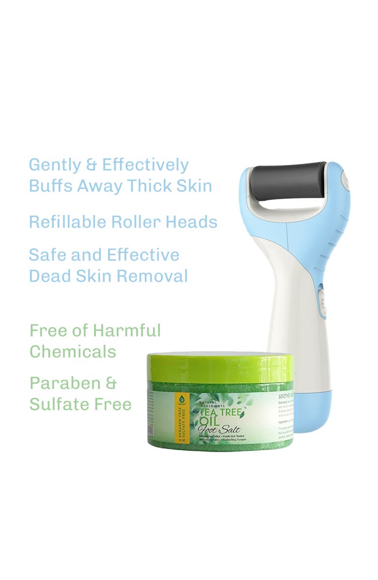 PURSONIC Foot Care Bundle Tea Tree Oil Foot Salt & Pedi Perfect Foot File, Alternate, color, Green