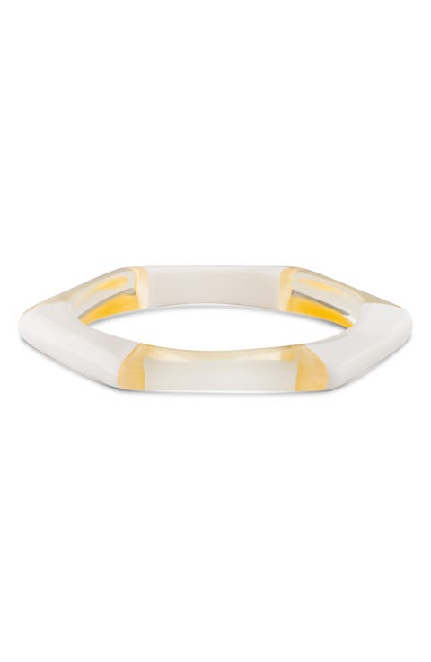Hexagon Resin Bangle Bracelet