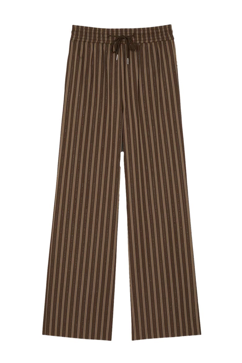 Striped trousers, Alternate, color, Brown