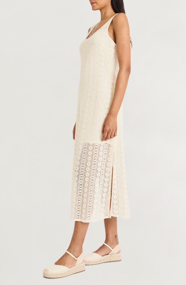 The Good Journey Open Stitch Cotton Midi Dress, Alternate, color, Natural
