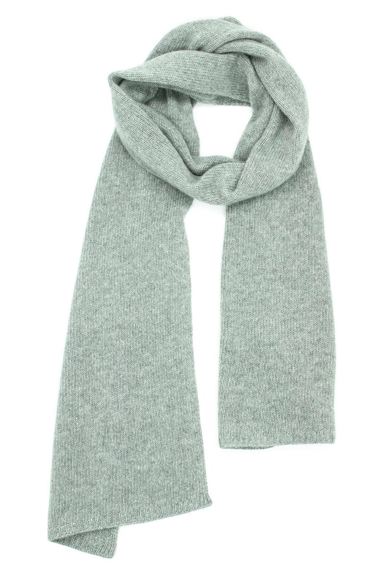 Solid Cashmere Scarf, Main, color, HEATHER CHROME
