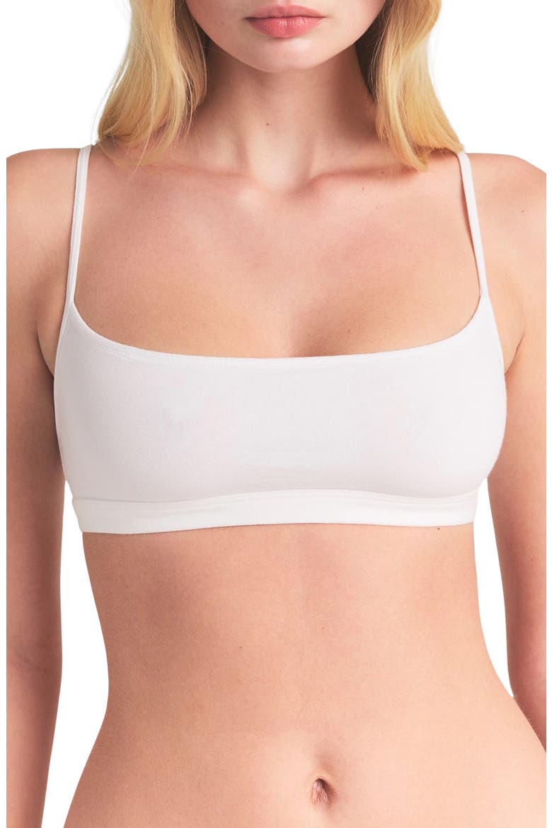 Everyday Cotton Scoop Bralette, Main, color, SNOW