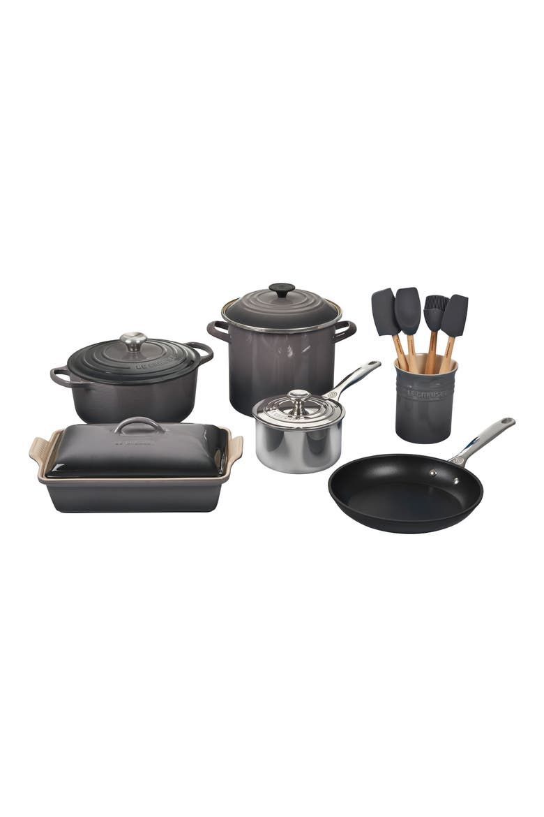 Signature 5.5-Quart Round Enamel Cast Iron French/Dutch Oven, Alternate, color, OYSTER