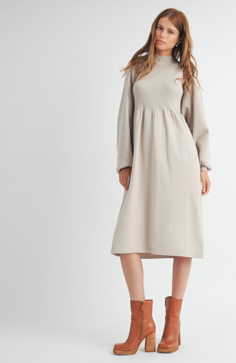 WISHLIST Knit Shrug Cardigan & Dress Set, Alternate, color, Champagne