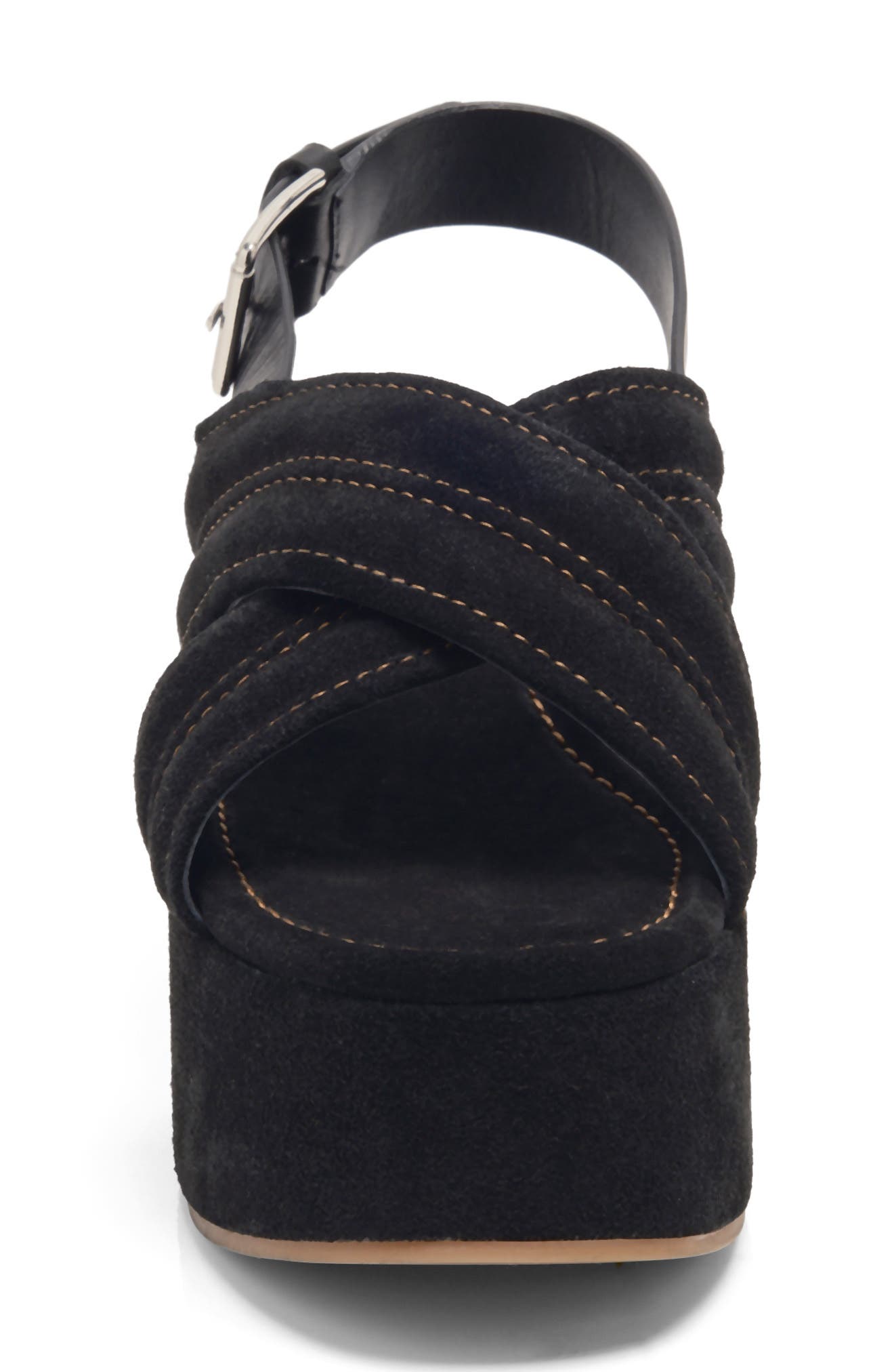 Free People Beach Party Platform Sandal, Alternate, color, Black Suede