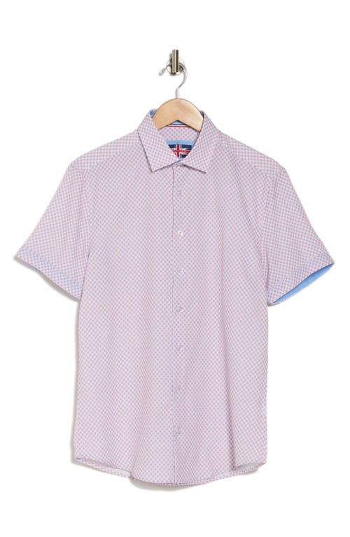 Soul Of London Stretch Short Sleeve Button-up Shirt In Pink