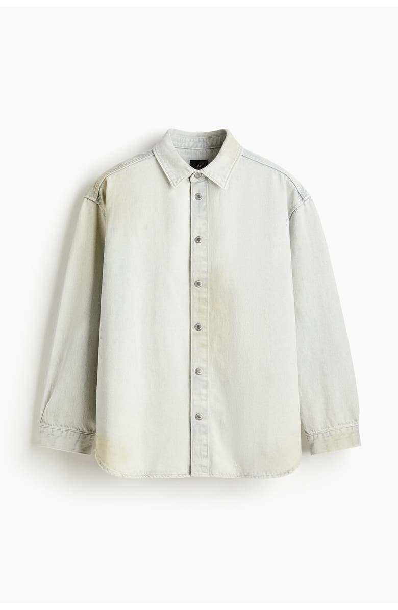 H&M Oversized Fit Denim Shirt, Main, color, Pale Denim Blue
